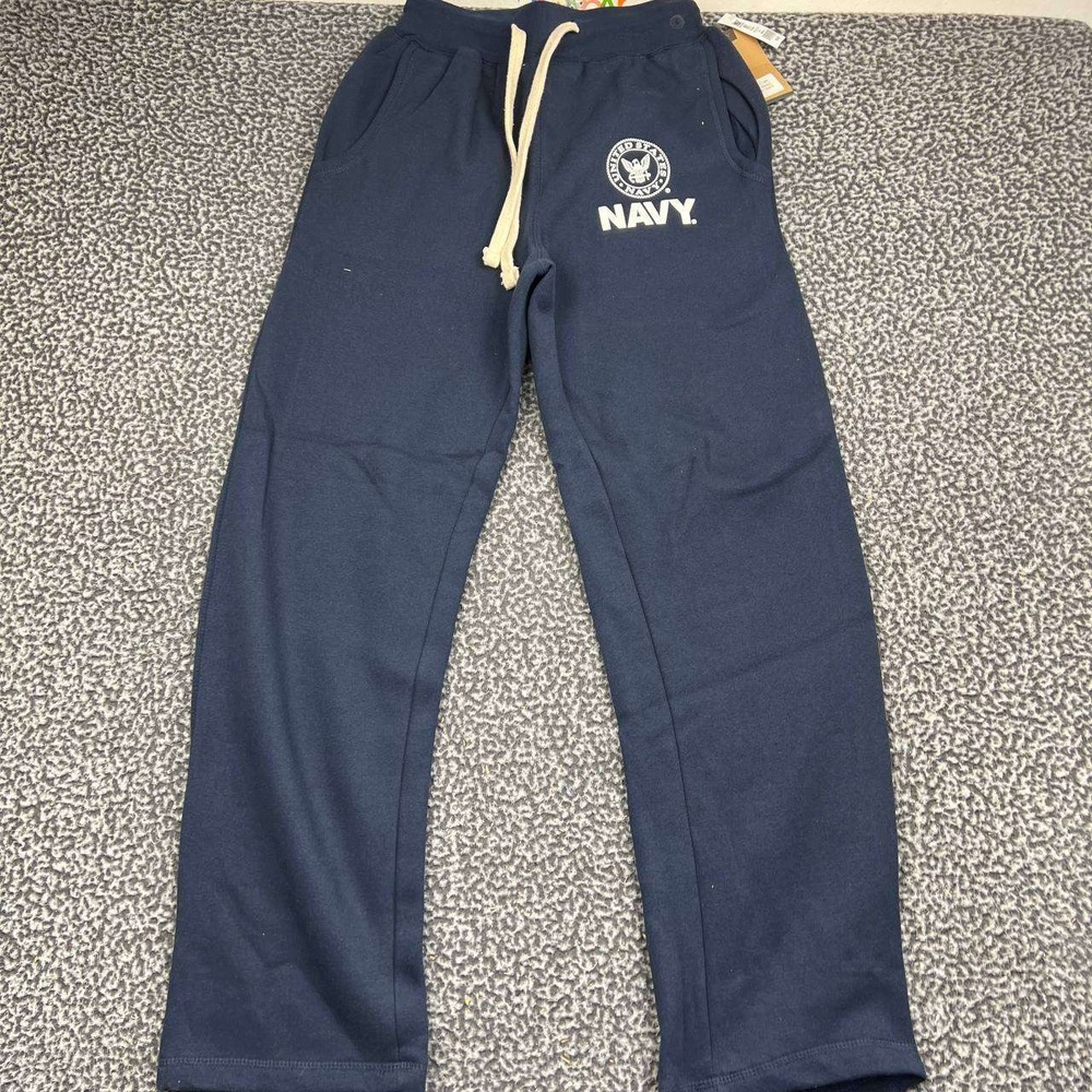 US Navy Sweatpants Men Small Navy Blue Pro-Weave Fleece Lounge Pants 26x32 New